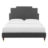 Lindsey Performance Velvet Queen Platform Bed
