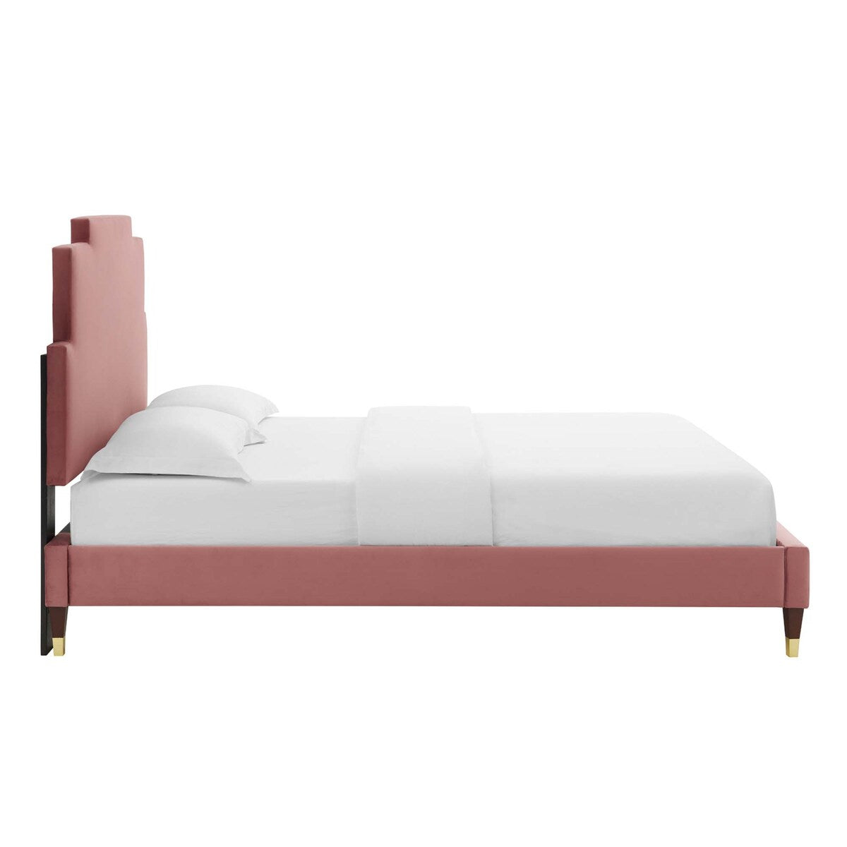 Lindsey Performance Velvet Queen Platform Bed