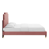 Lindsey Performance Velvet Queen Platform Bed