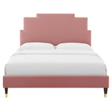 Lindsey Performance Velvet Queen Platform Bed