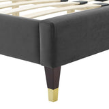 Lindsey Performance Velvet Queen Platform Bed