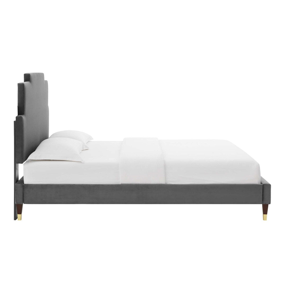 Lindsey Performance Velvet Queen Platform Bed