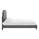Lindsey Performance Velvet Queen Platform Bed