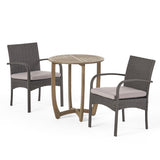 Lindy Outdoor 3 Piece Wicker Bistro Set by Christopher Knight Home