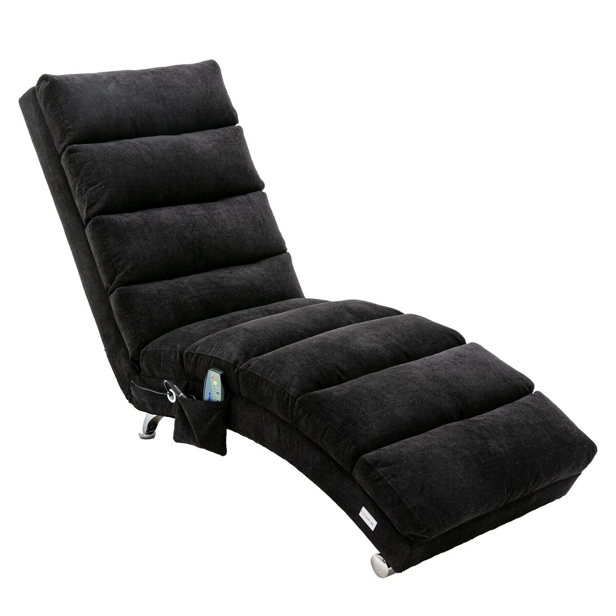 Linen Chaise Lounge Indoor Chair, Modern Long Lounger for Office,Black