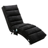 Linen Chaise Lounge Indoor Chair, Modern Long Lounger for Office,Black