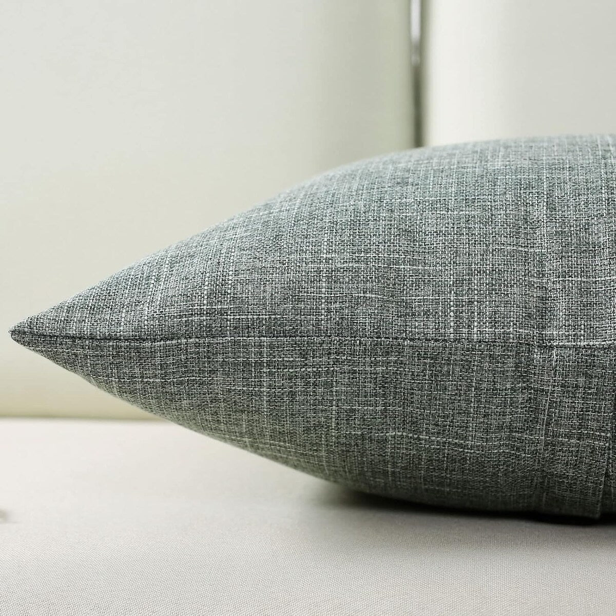 Linen Decorative Throw Pillow Covers Set of 2,Square Cushion Case with