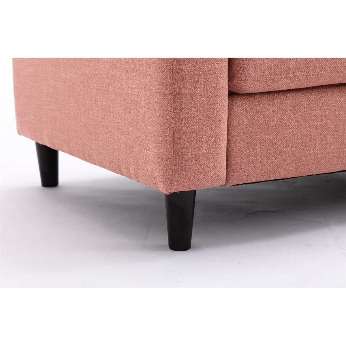 Linen Fabric Loveseat, Fashion Sofa with Wooden Base for Home