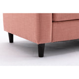 Linen Fabric Loveseat, Fashion Sofa with Wooden Base for Home