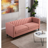 Linen Fabric Loveseat, Fashion Sofa with Wooden Base for Home