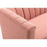 Linen Fabric Loveseat, Fashion Sofa with Wooden Base for Home