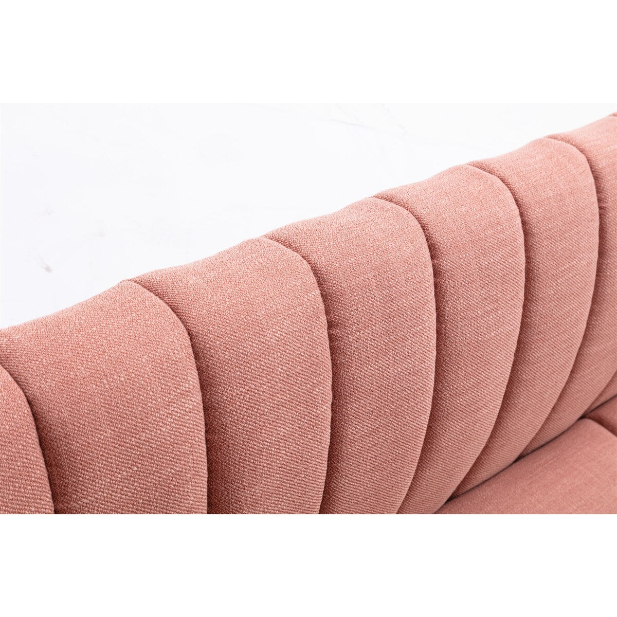 Linen Fabric Loveseat, Fashion Sofa with Wooden Base for Home