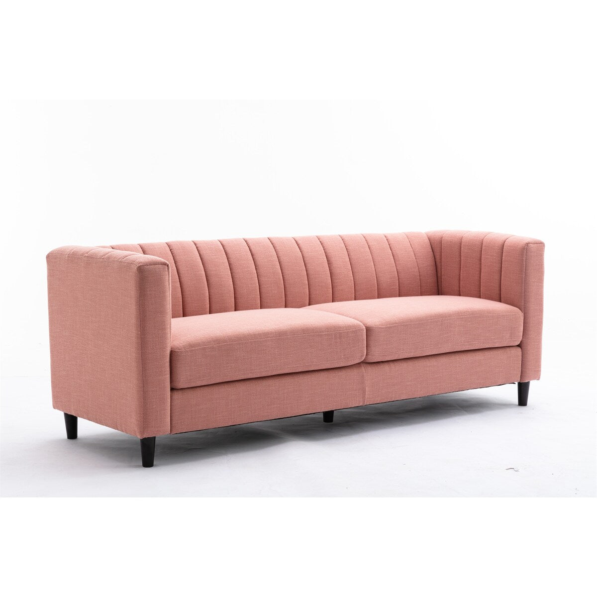 Linen Fabric Loveseat, Fashion Sofa with Wooden Base for Home