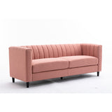 Linen Fabric Loveseat, Fashion Sofa with Wooden Base for Home