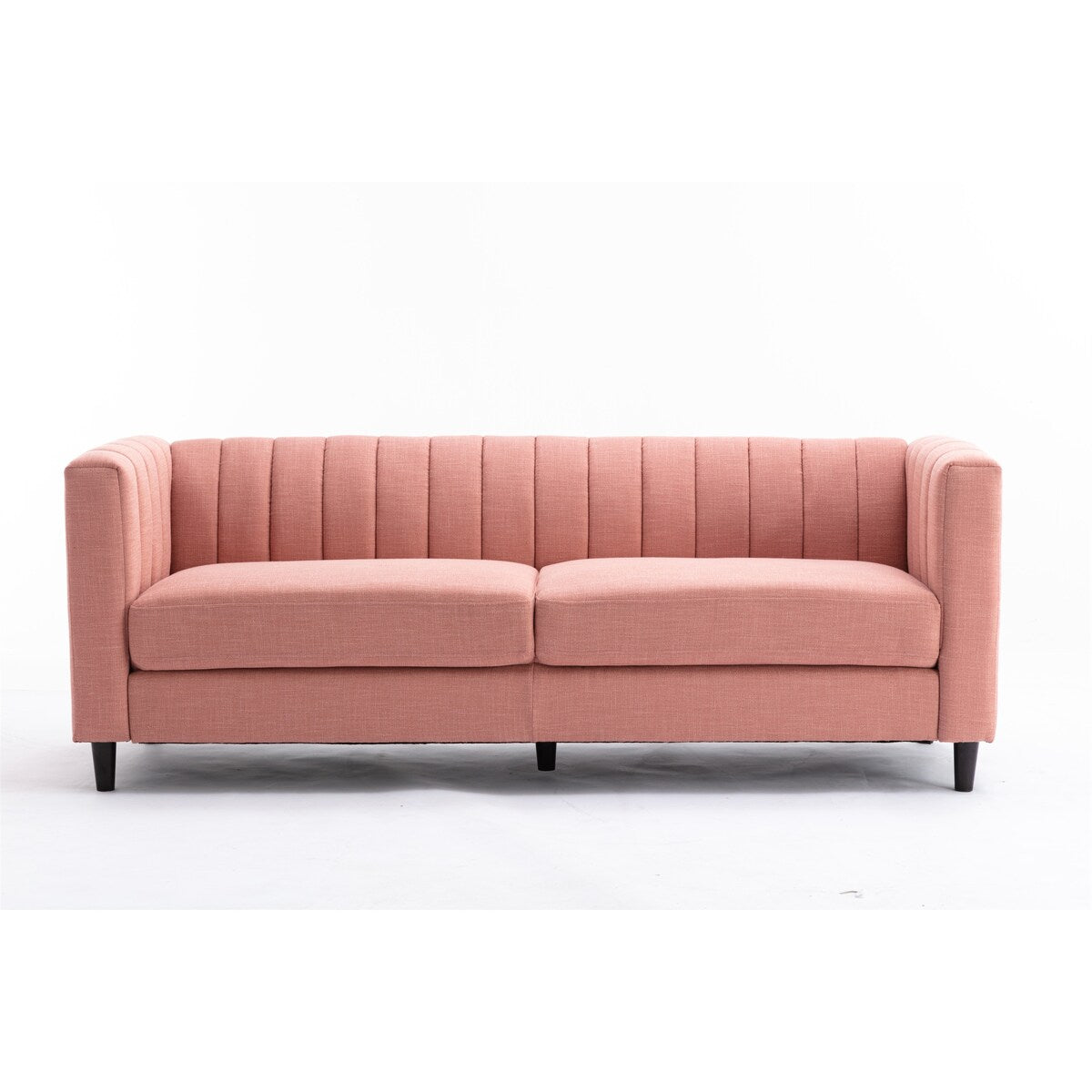 Linen Fabric Loveseat, Fashion Sofa with Wooden Base for Home