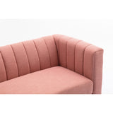 Linen Fabric Loveseat, Fashion Sofa with Wooden Base for Home
