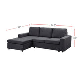 Linen Sofa with Reversible Chaise