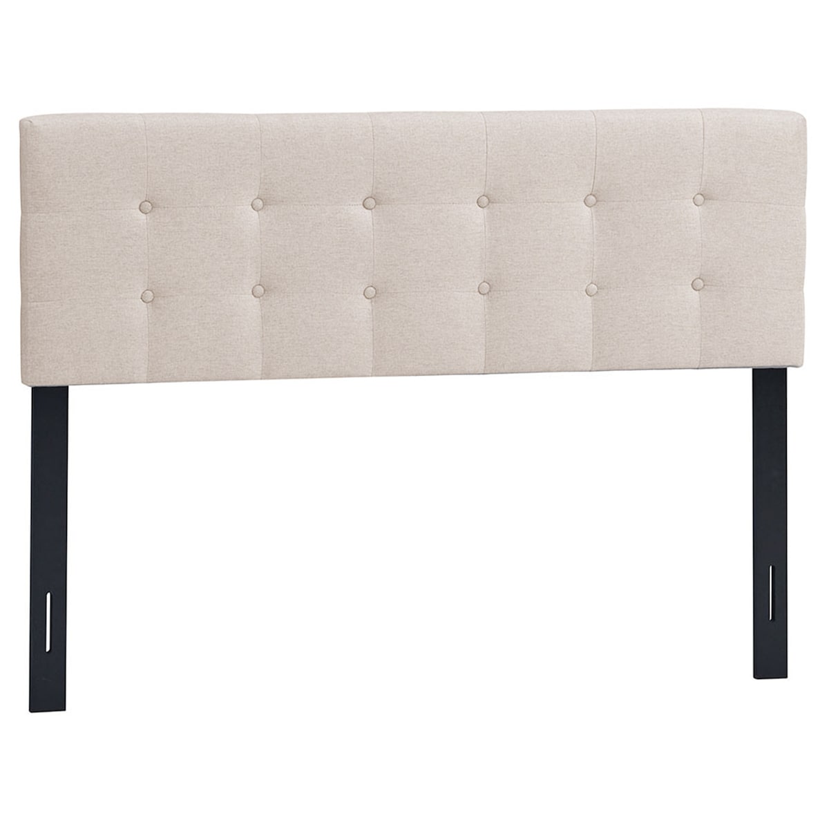 Modern Button Tufted Headboard with Rubber Wood Legs
