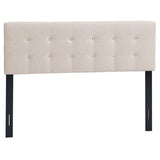 Modern Button Tufted Headboard with Rubber Wood Legs