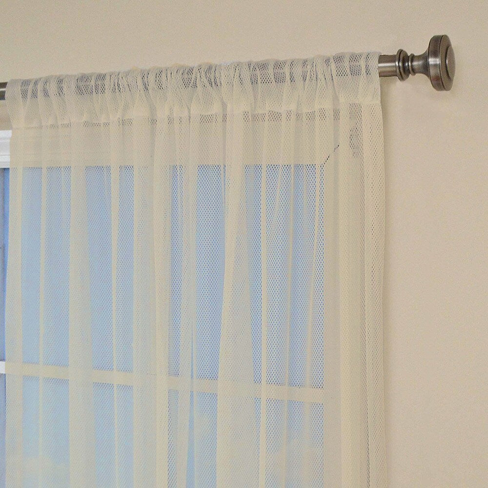 Links Sheer Mesh 84-inch Rod Pocket Curtain Panel - 84"