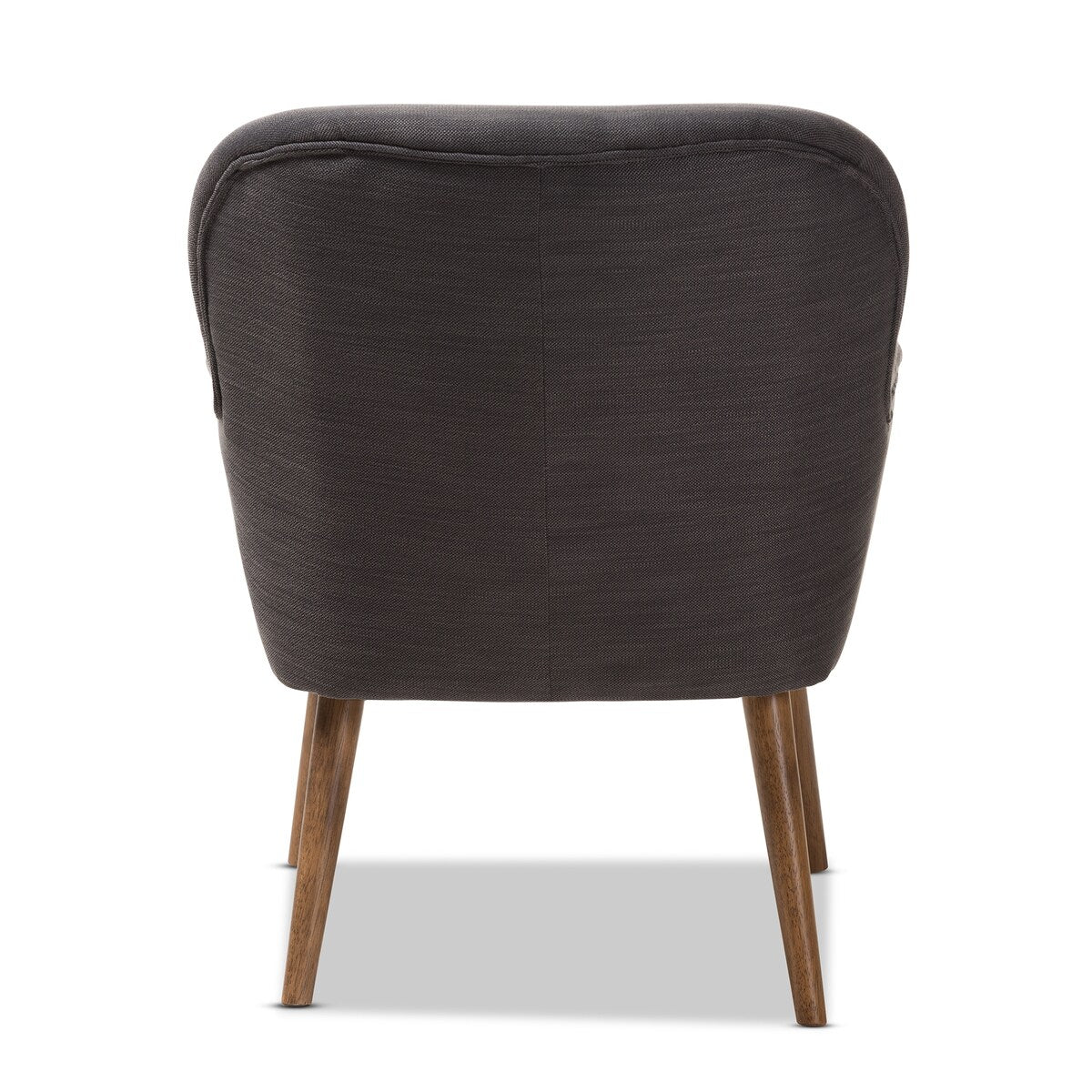 Linnea Mid-Century Modern Grey Fabric Upholstered Walnut Finished Wood Lounge Chair