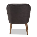 Linnea Mid-Century Modern Grey Fabric Upholstered Walnut Finished Wood Lounge Chair