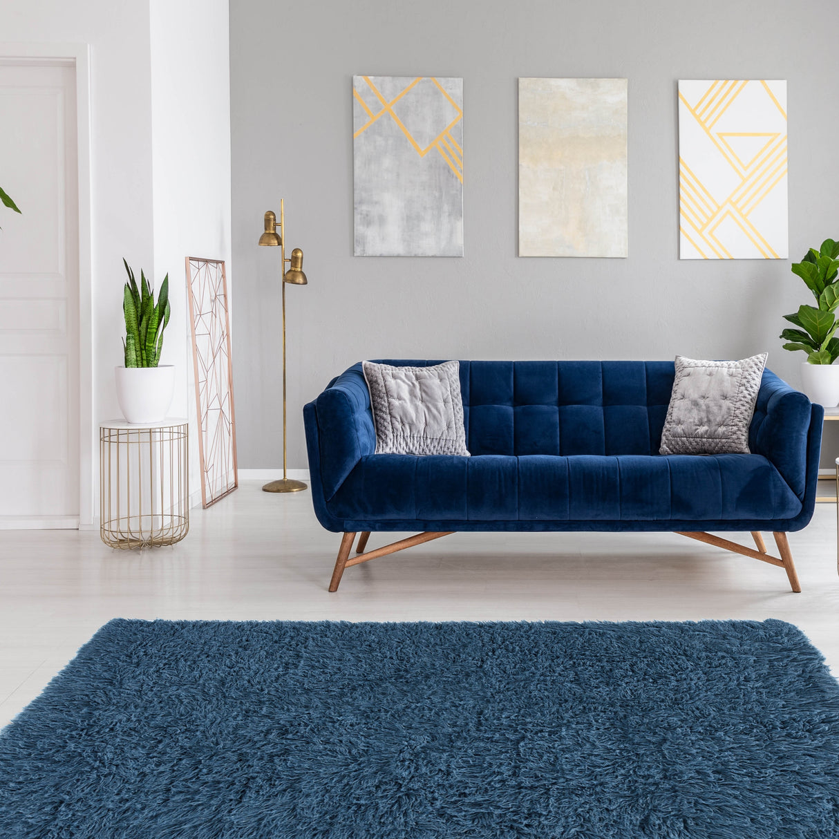 Linon Flokati Wool Thick Area Rug