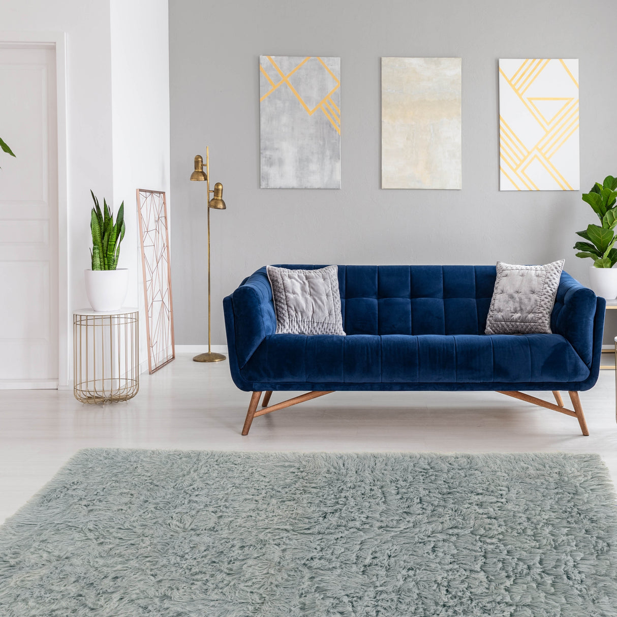 Linon Flokati Wool Thick Area Rug