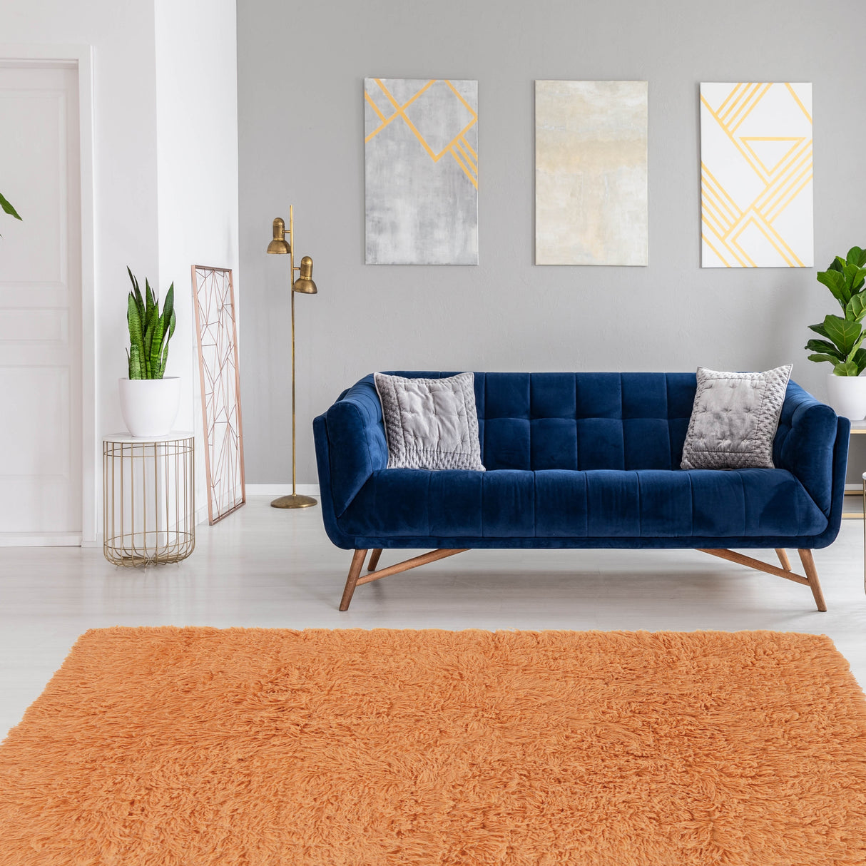 Linon Flokati Wool Thick Area Rug