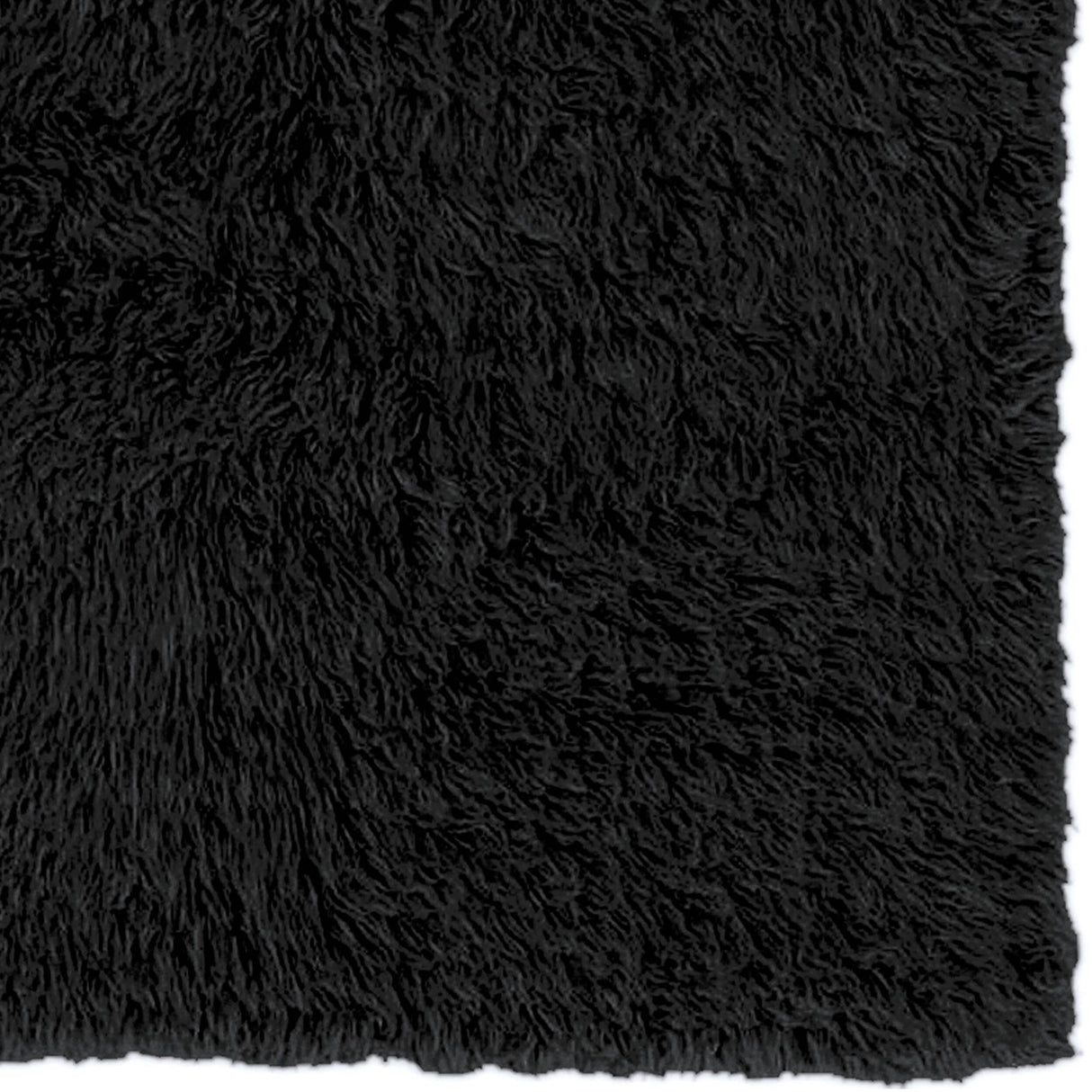 Linon Flokati Super Heavy Black Area Rug (9' x 12') - 9' x 12'