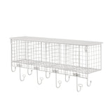 Linon Four Cubby Wall Shelf with Hooks