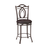 Linon Khalifah Brown Seat Metal Swivel Counter Stool