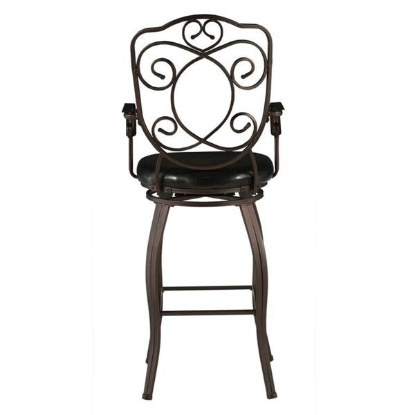 Copper Grove Grigoriopol Metal Bar Stool with Dark Brown Vinyl Seating