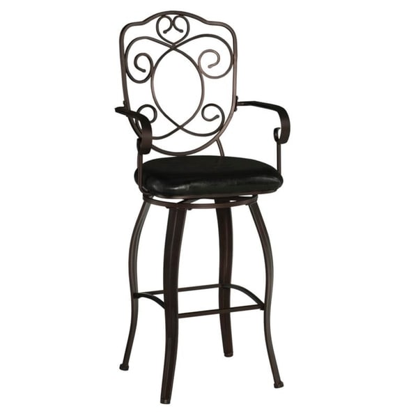 Copper Grove Grigoriopol Metal Bar Stool with Dark Brown Vinyl Seating