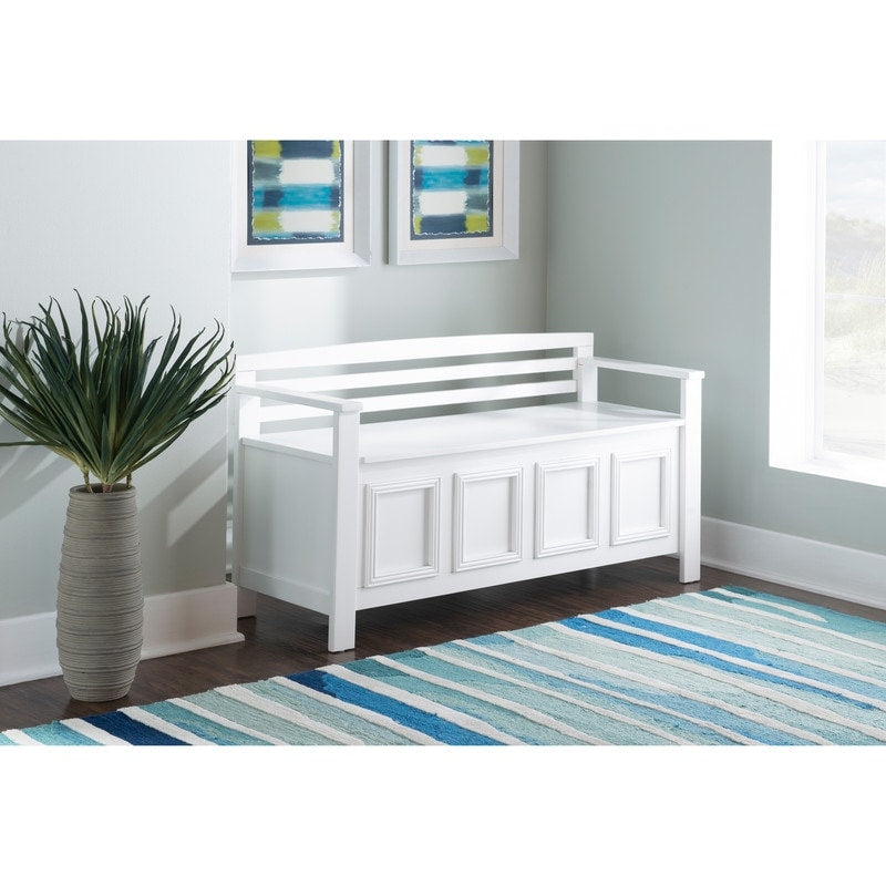 Talia Ivory Flip Top Storage Entryway Bench