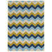 Linon Trio Collection Chevron Blue Area Rug