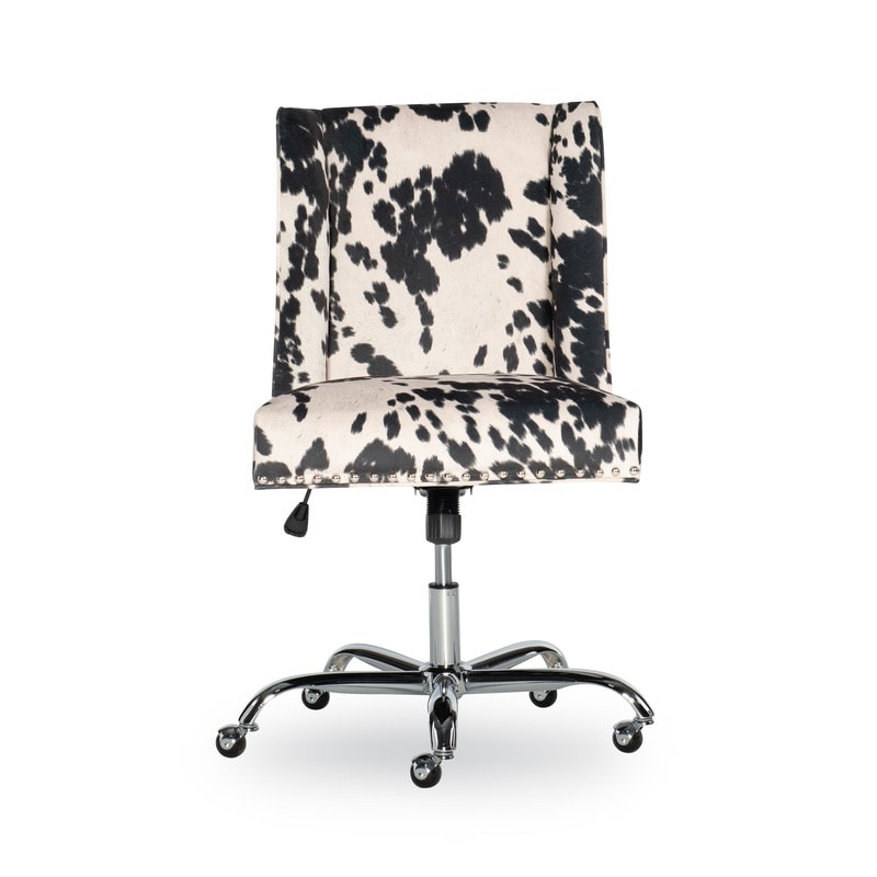 Violet Cow Print Office Chair