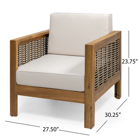 Linwood 4-piece Acacia Wood Patio Chat Set by Christopher Knight Home
