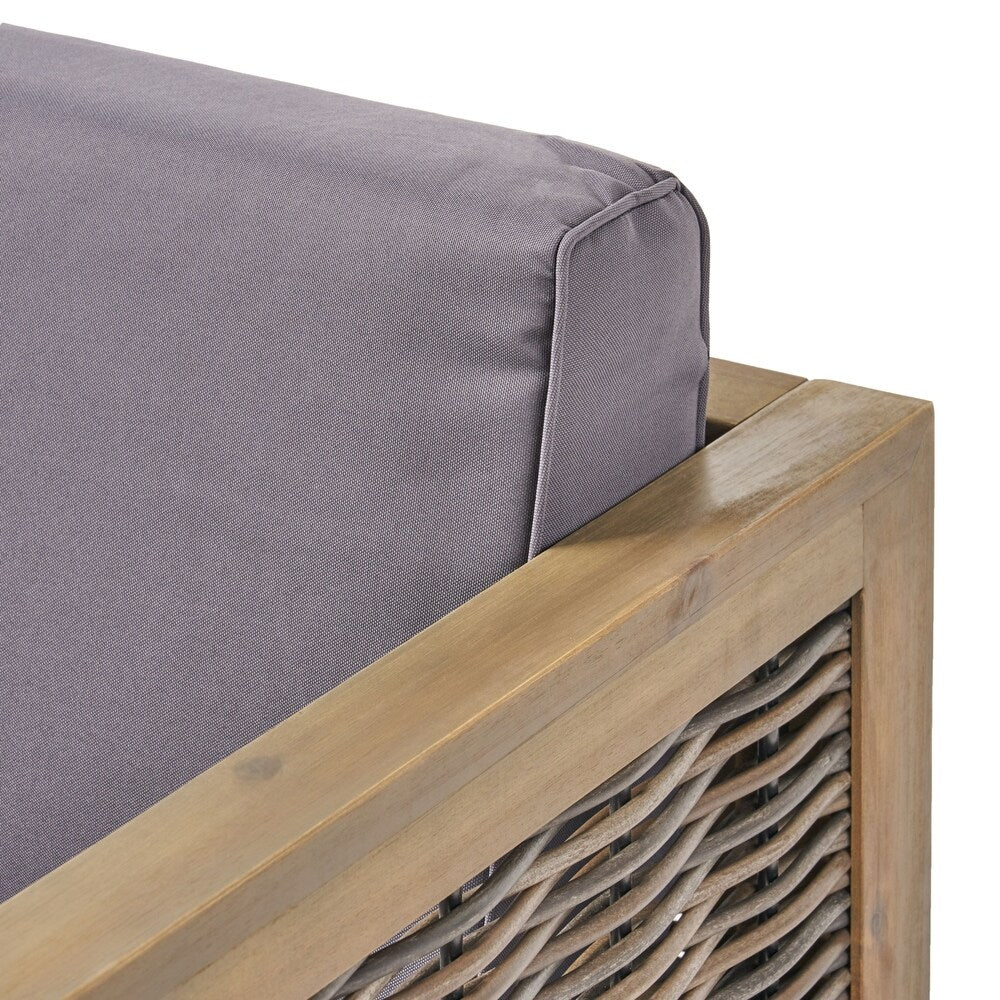 Linwood Outdoor 4-piece Wood Sectional Sofa Set by Christopher Knight Home