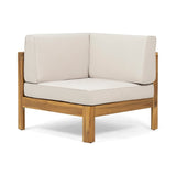 Linwood Outdoor 4-piece Wood Sectional Sofa Set by Christopher Knight Home