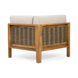 Linwood Outdoor 4-piece Wood Sectional Sofa Set by Christopher Knight Home