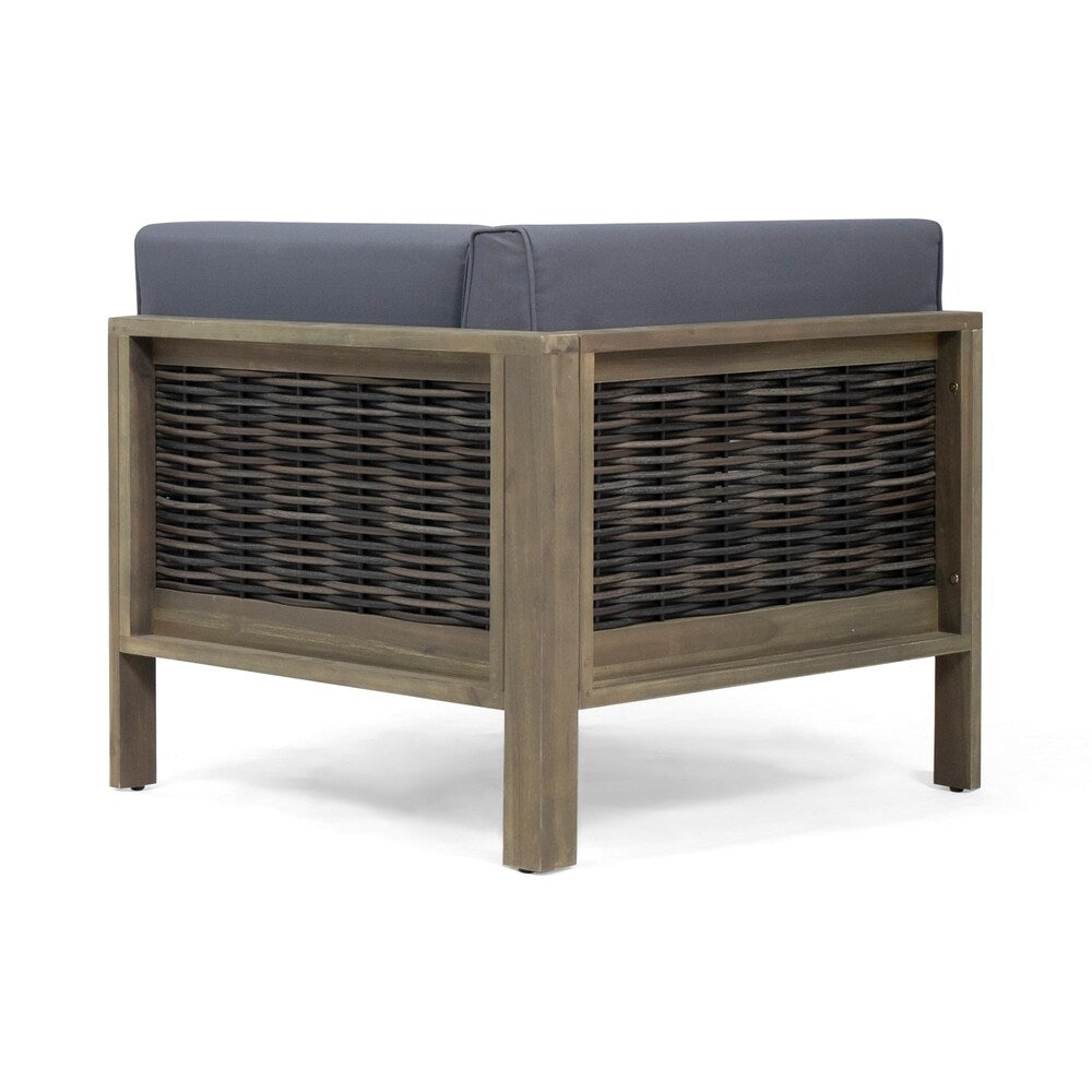 Linwood Outdoor 4-piece Wood Sectional Sofa Set by Christopher Knight Home