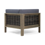 Linwood Outdoor 4-piece Wood Sectional Sofa Set by Christopher Knight Home