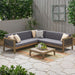 Linwood Outdoor 4-piece Wood Sectional Sofa Set by Christopher Knight Home