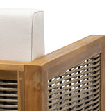 Linwood Outdoor Acacia Wood and Wicker Club Chair by Christopher Knight Home - N/A