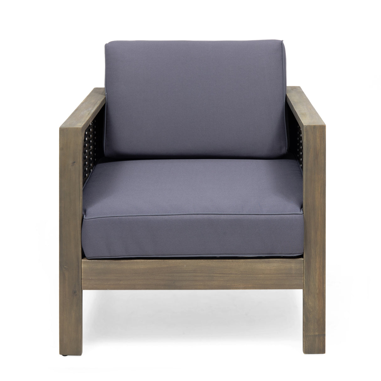 Linwood Outdoor Acacia Wood and Wicker Club Chair by Christopher Knight Home - N/A