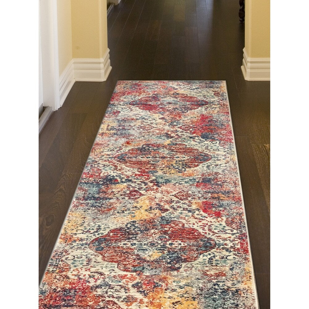 Liora Manne Antiquity Floral Medallion Indoor Rug Ivory