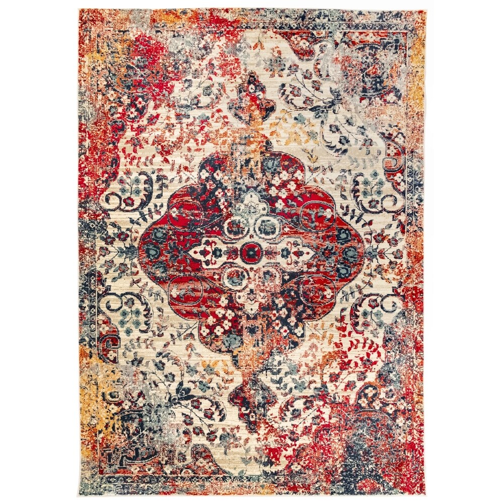 Liora Manne Antiquity Floral Medallion Indoor Rug Ivory