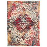 Liora Manne Antiquity Floral Medallion Indoor Rug Ivory