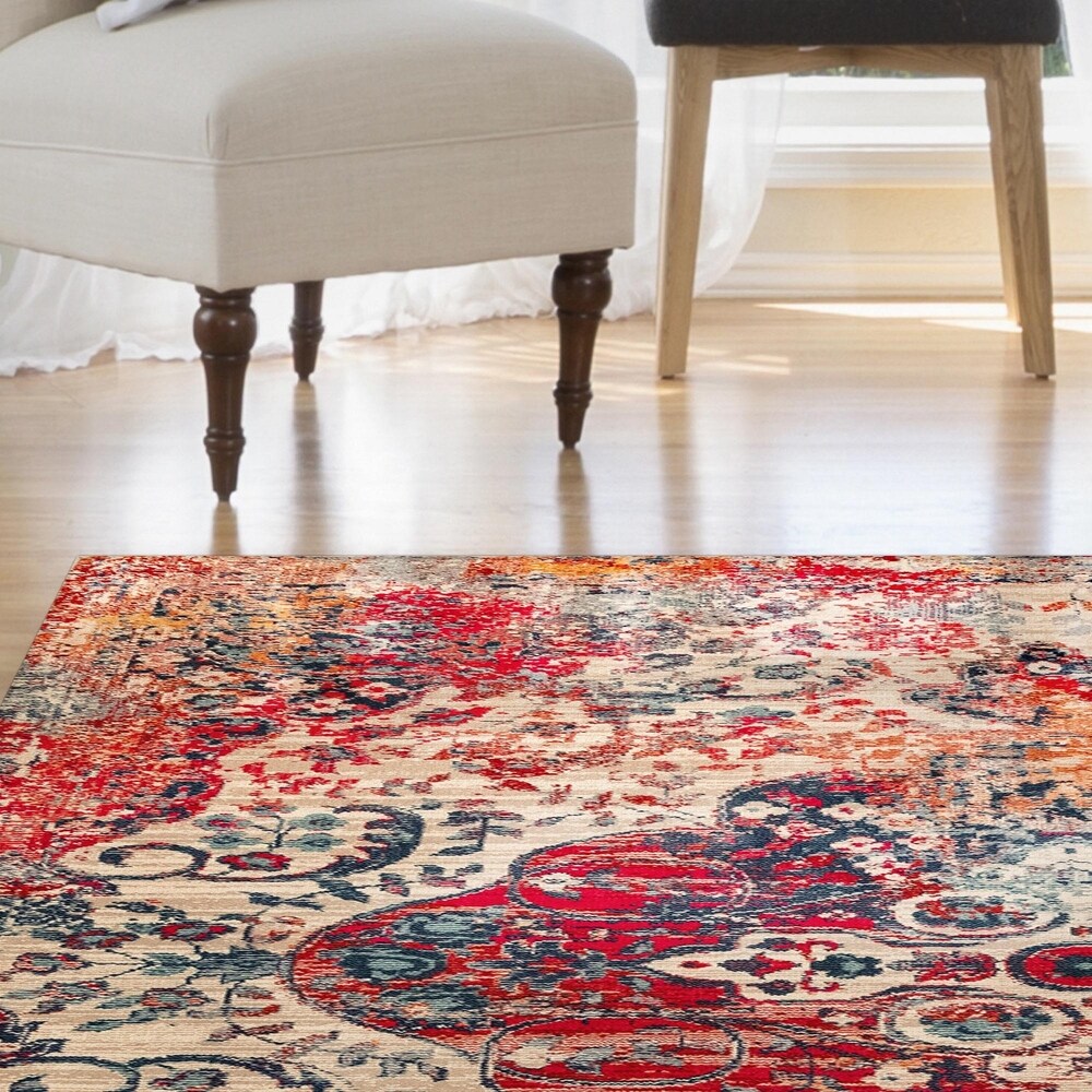 Liora Manne Antiquity Floral Medallion Indoor Rug Ivory